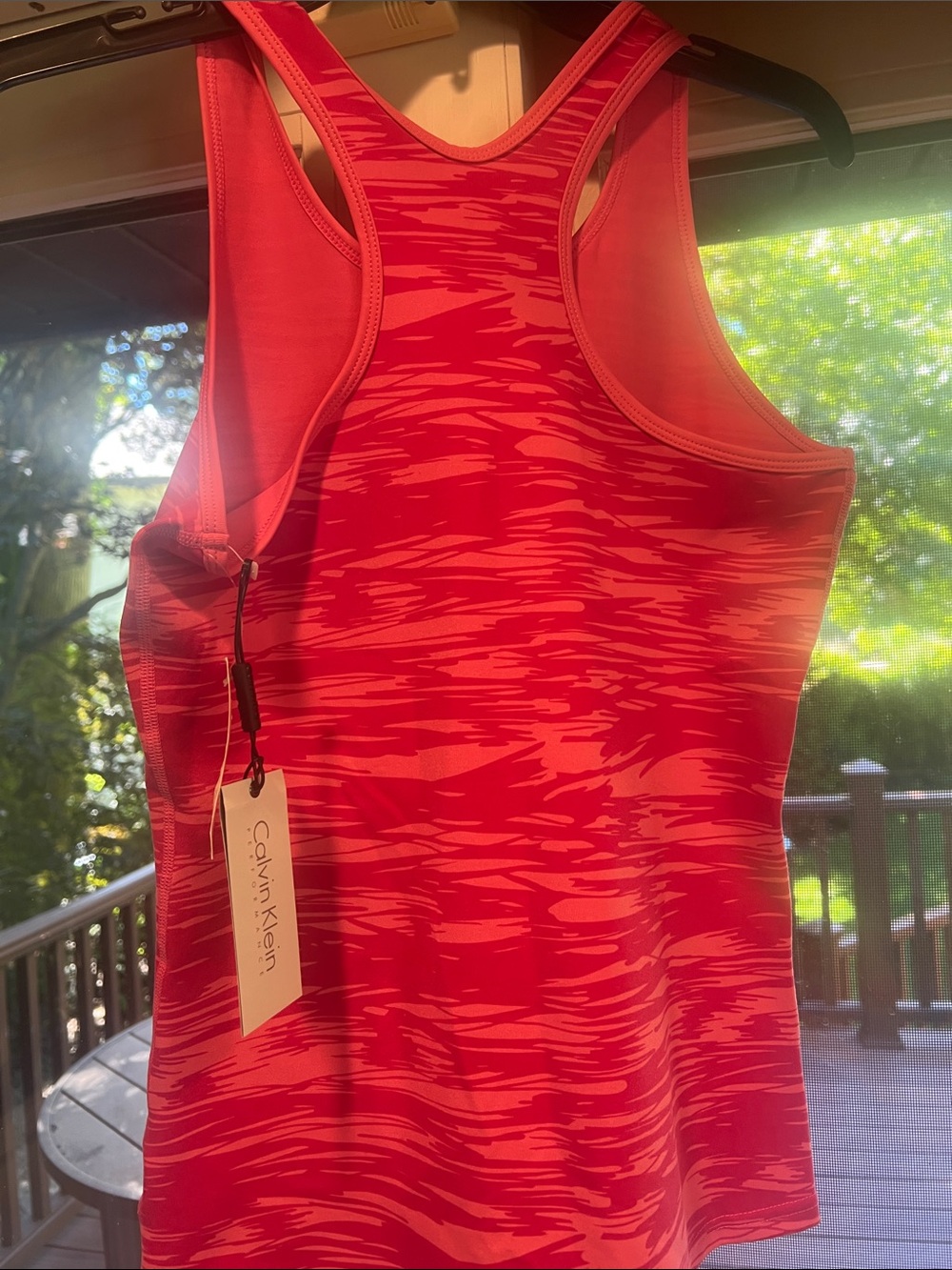 NWT Calvin Klein Pink Patterned Racerback Tank. Small - Picture 8 of 8